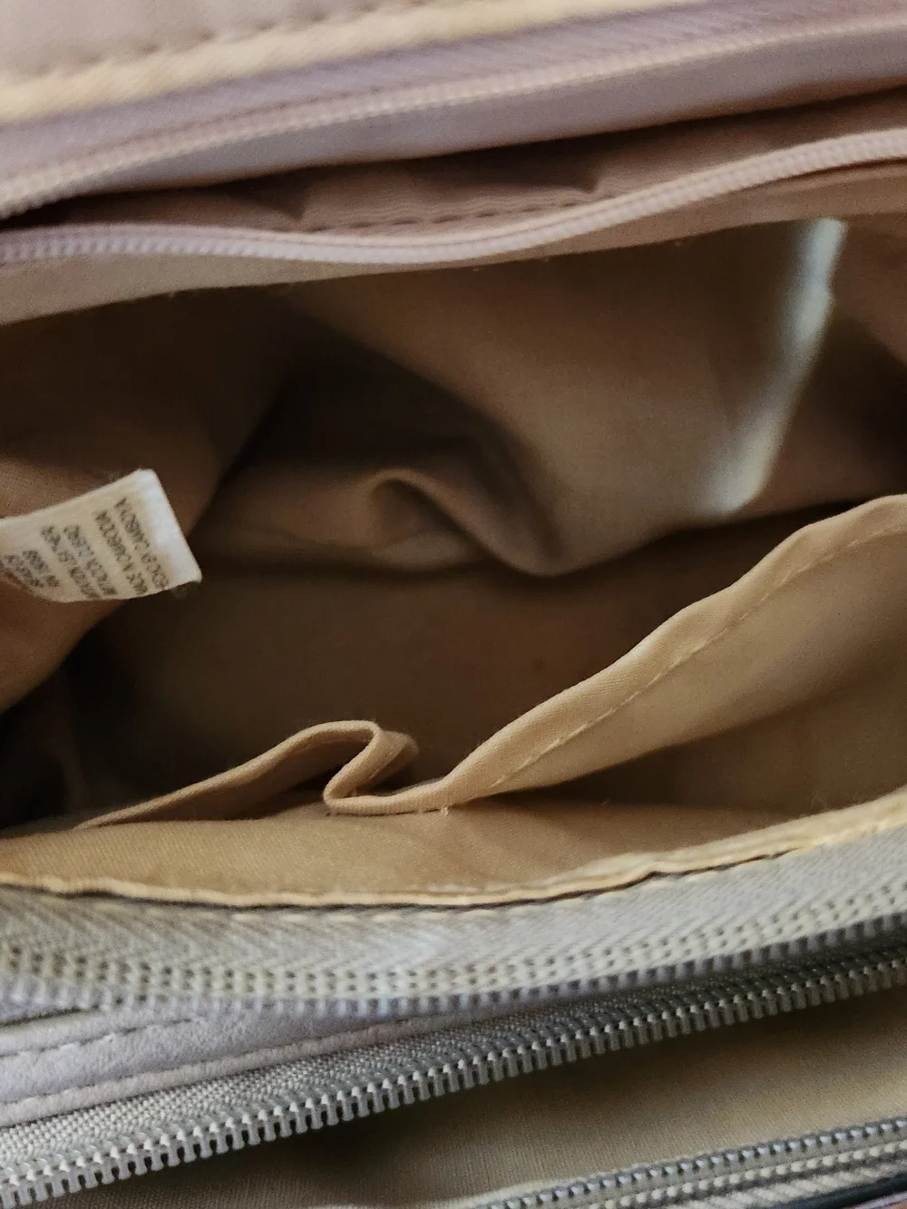 Neutral Beige Stone Crossbody Bag Silver Hardware Converts To Backpack Pockets